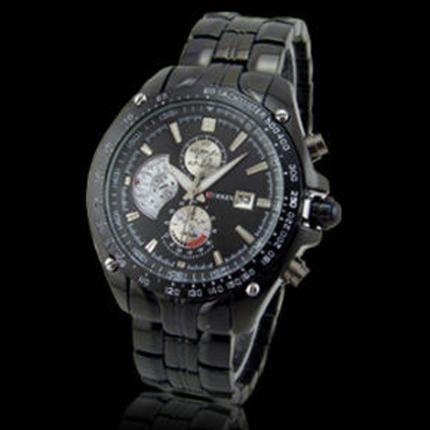 Montre homme pas cher en acier noir de marque Curren