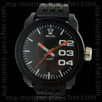 Grosse montre tendance pour homme en plastique noir