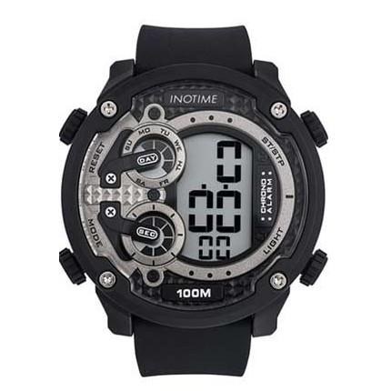 Montre pas cher homme design digital avec bracelet noir en silicone
