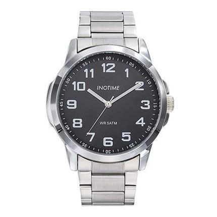 Montre acier pas cher homme avec fond cadran noir