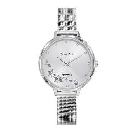 Montre femme fantaisie pas cher avec bracelet milanais argenté