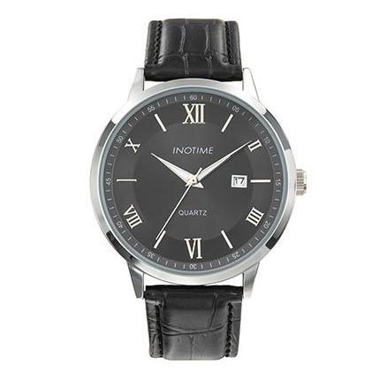Montre homme pas cher noire avec chiffres romains et date