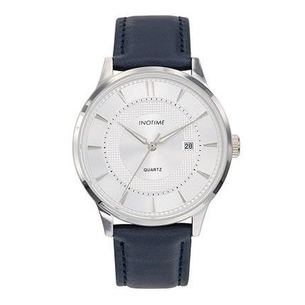 Montre homme sans chiffres pas cher avec date dotée d un bracelet en cuir noir