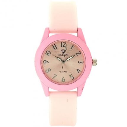 Montre femme rose avec bracelet en silicone