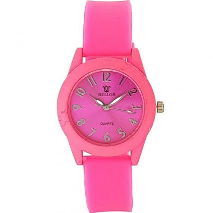 Montre femme rose petit prix avec bracelet souple en silicone