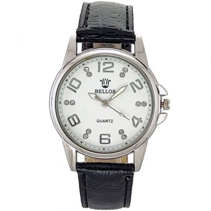 Montre femme pas cher avec bracelet en cuir noir