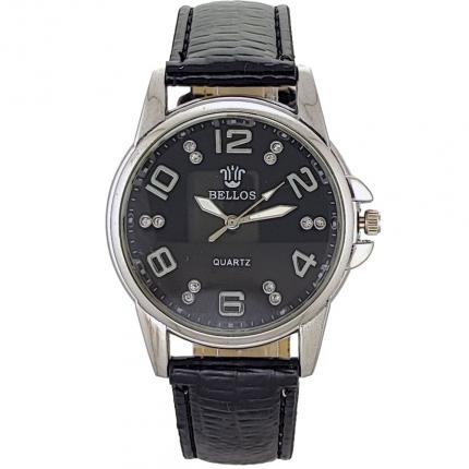 Montre tendance femme bracelet cuir noir