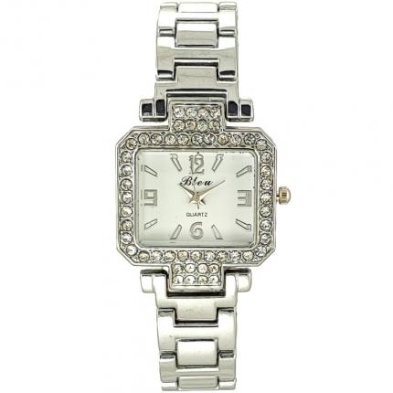 Petite montre carrée femme pas cher en métal argenté