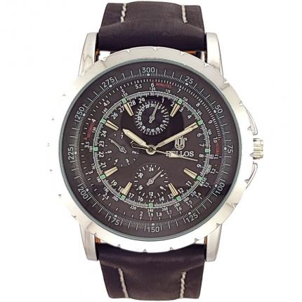 Montre homme noire petit prix avec bracelet en cuir