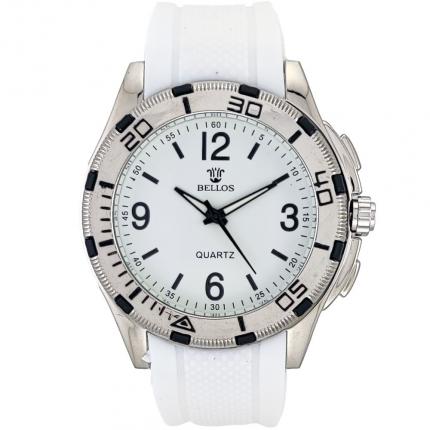 Montre homme blanche pas chère avec bracelet en silicone