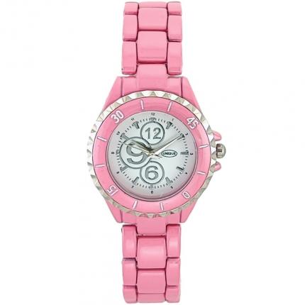 Montre rose femme avec bracelet métal