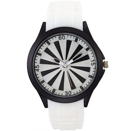 Montre silicone homme pas cher blanche avec cadran original
