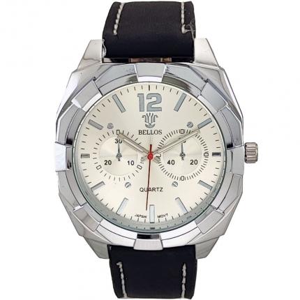 Montre pas cher homme avec bracelet en cuir noir